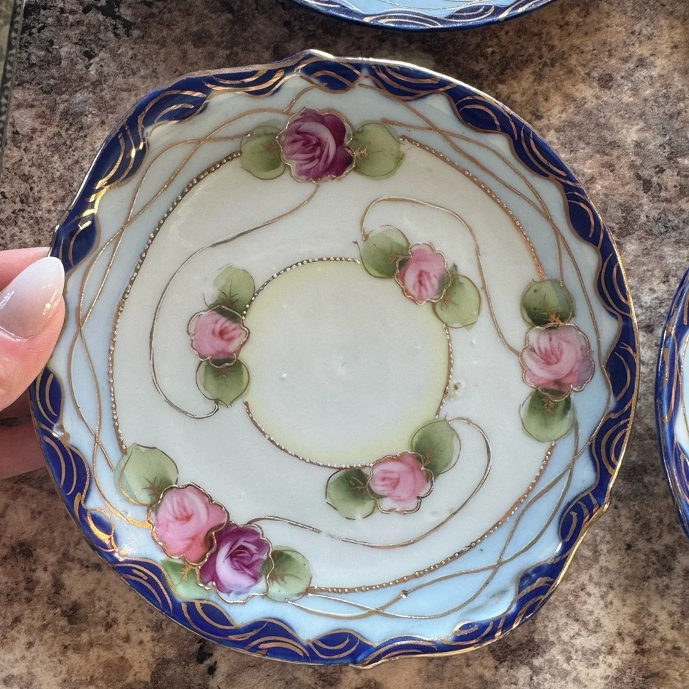 Vintage Hand-Painted Nippon Porcelain Dishes - Picture 7 of 10